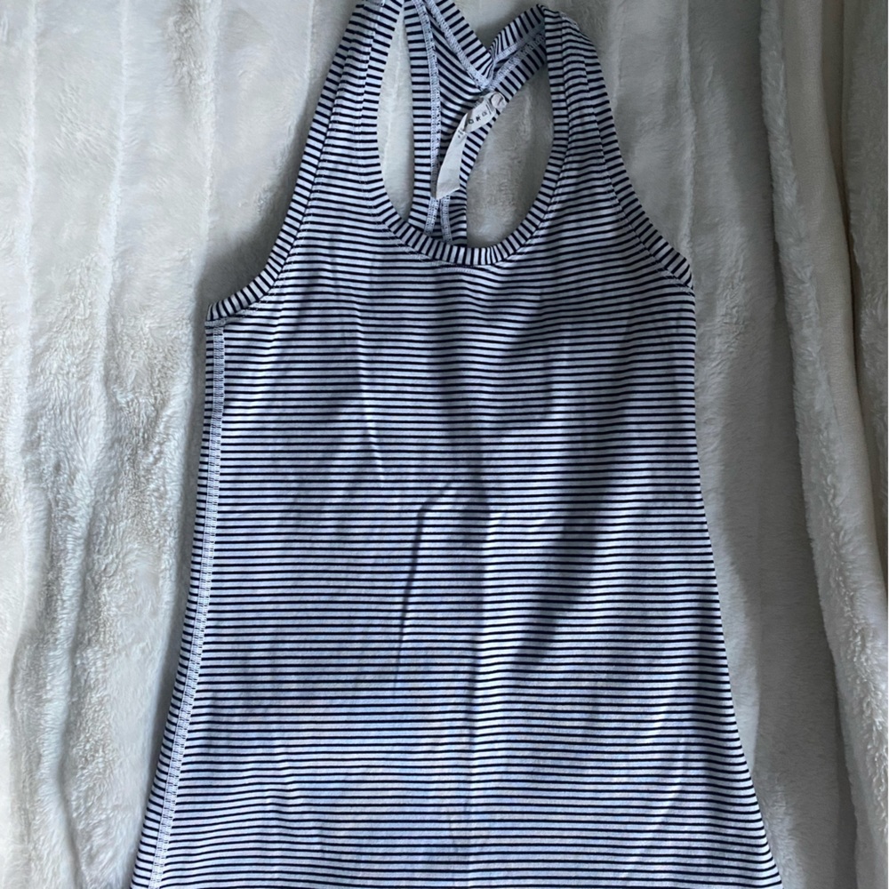 Lululemon tank top with black and white stripes